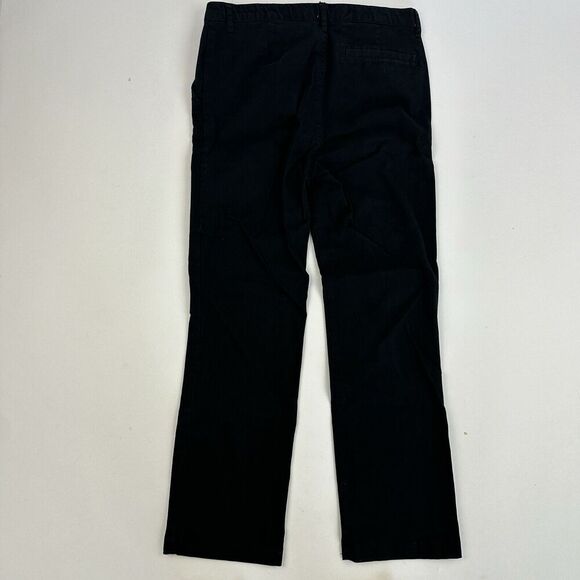 Old Navy Boys Straight Leg FLEX Black Chino Pants Size 12 Husky Cotton - Picture 9 of 11